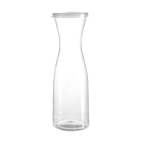 Smarty Had A Party 35 oz. Clear Large Disposable Plastic Wine Carafes with Lids (12 Carafes), 12PK 2685-CASE